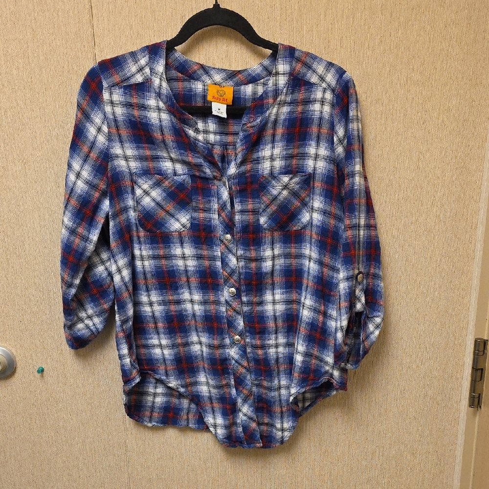 Ruby Rd. Multicolor Plaid Cotton Shirt